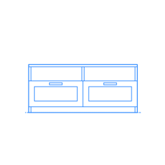 Furniture Tv Stand Ikea Brimnes Tv Storage 2 Bay Outline Svg File, Free Vectors File